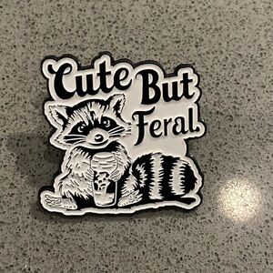 Cute But Feral Raccoon Enamel Pin